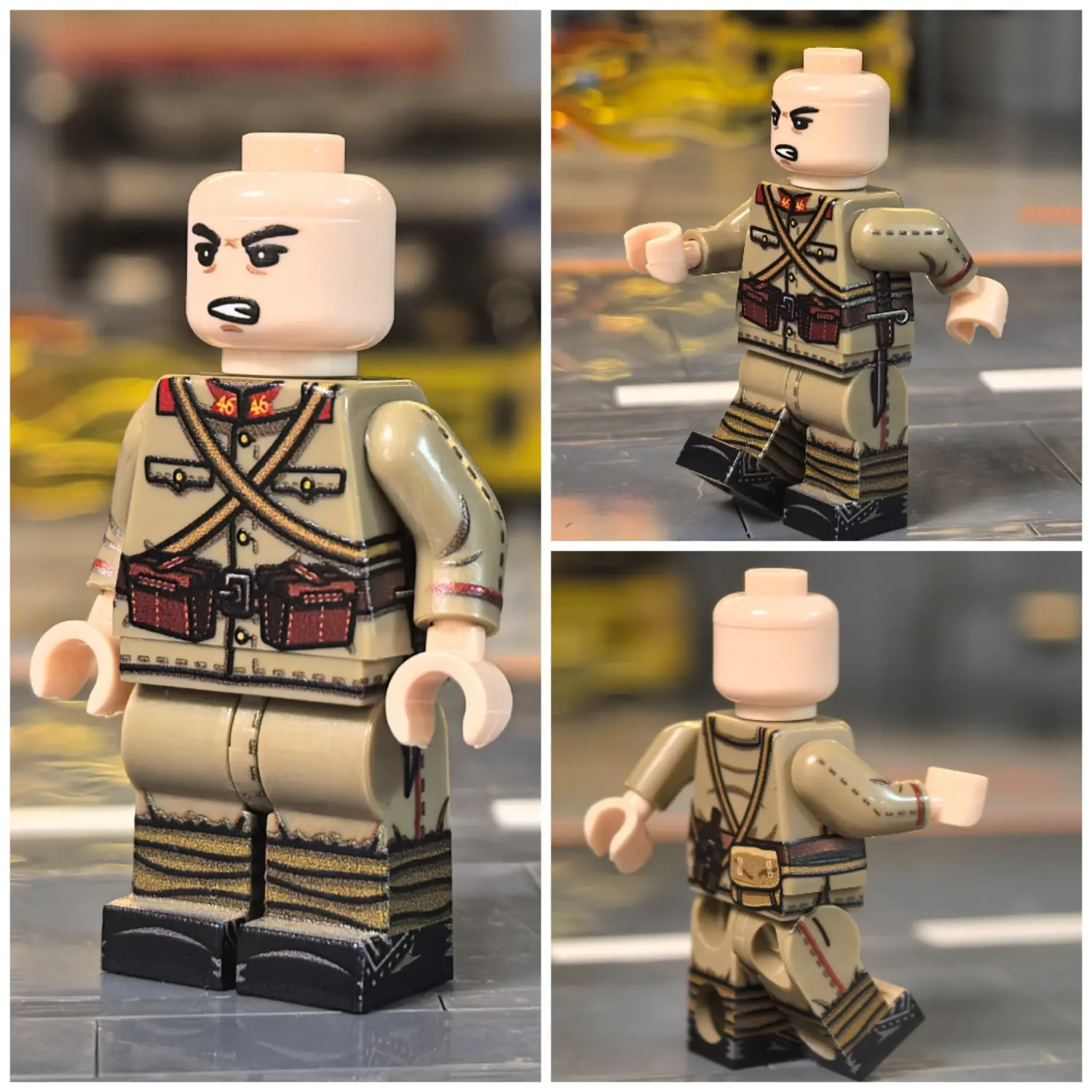 all sides of the Minifigure – Imperial Japanese Army (IJA) Infantryman (46th Infantry Regiment – Siege of Tsingtao) WWI (LEGO Compatible)
