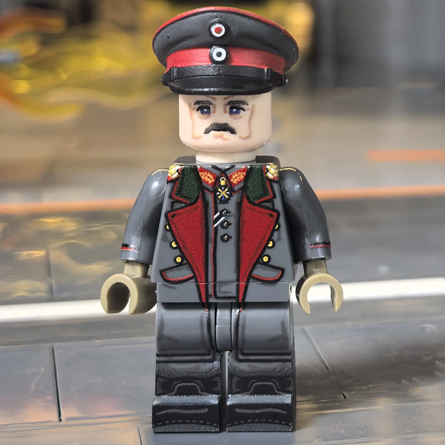 the front of the Minifigure - General Erich von Falkenhayn (First Quartermaster General of the Imperial German Army - 1918) WWI (LEGO Compatible) the front of the Minifigure - General Erich von Falkenhayn (First Quartermaster General of the Imperial German Army - 1918) WWI (LEGO Compatible)
