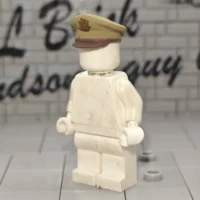 Custom Piece Miniature – US Army Officer Peaked Cap / Service Cap (Khaki & Brown) – 3D Print for LEGO minifigure