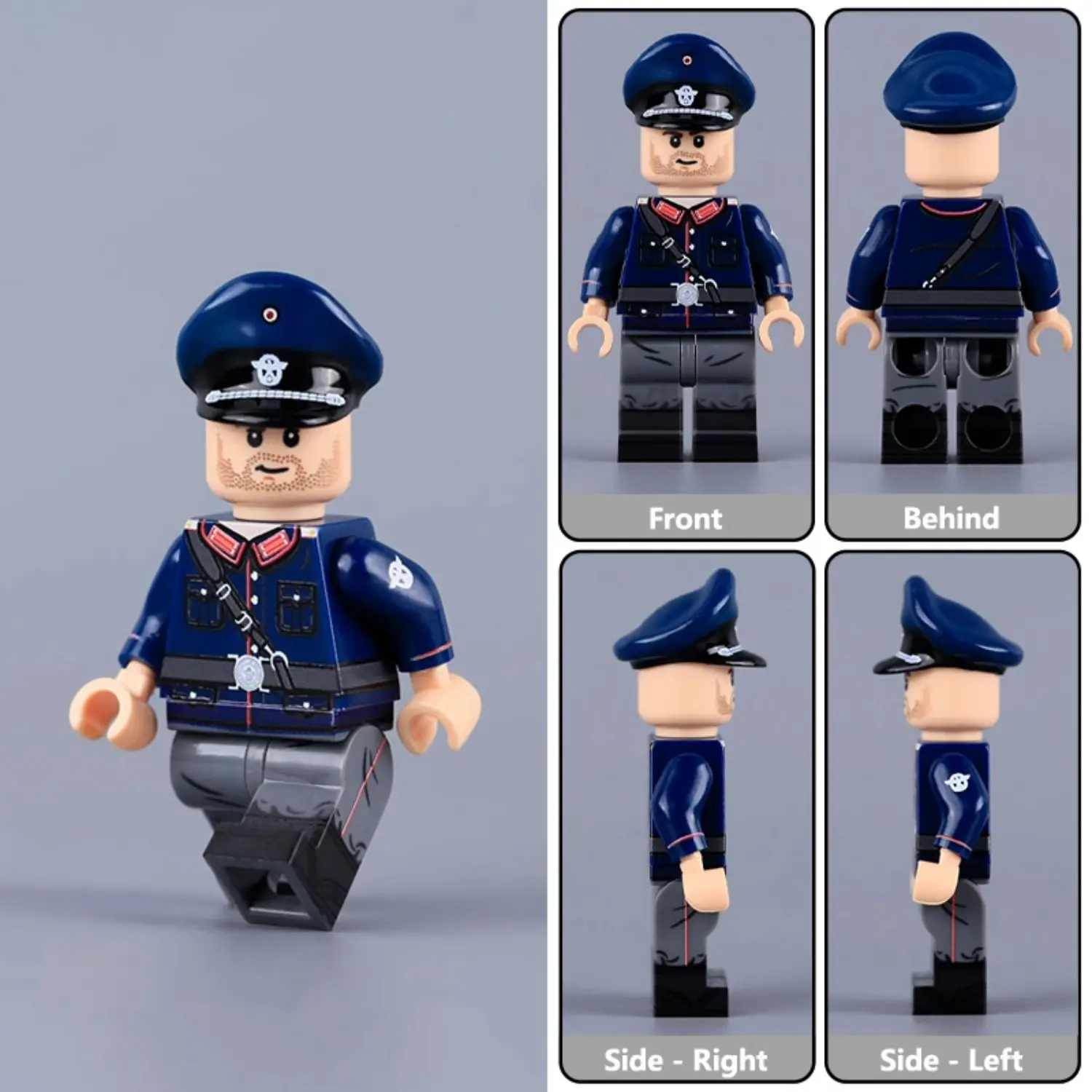 Minifigure - German Fire Captain (Specifically Hauptmann der Feuerschutzpolizei) WWII (LEGO Compatible)
