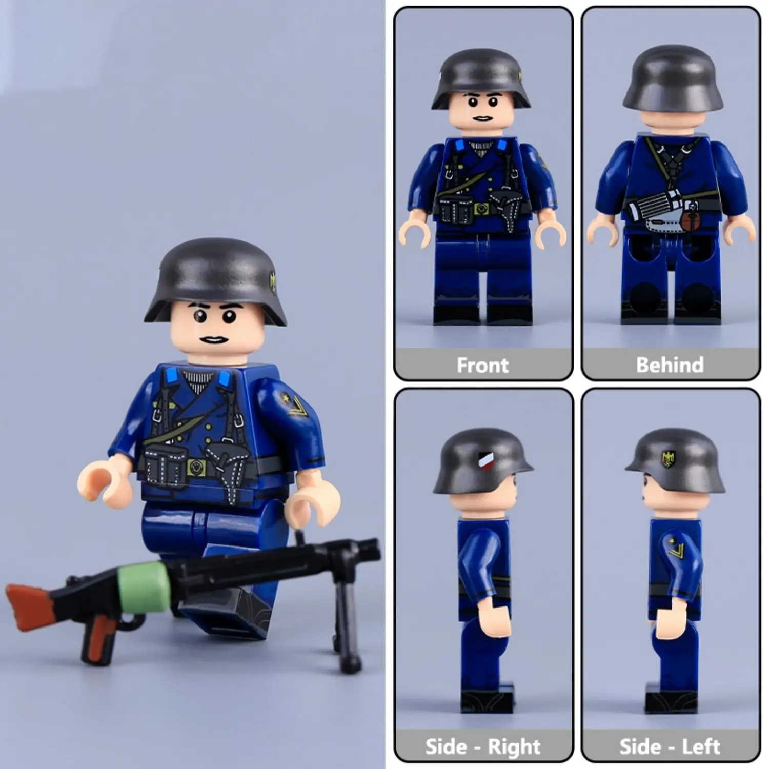 Minifigure - German Kriegsmarine Coastal Artillery Machine Gunner WWII (LEGO Compatible)