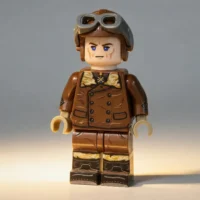 Minifigure - German Red Baron Fighter Pilot (Leather Jacket Version) WWI (LEGO Compatible)