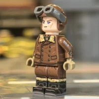 Minifigure - German Red Baron Fighter Pilot (Leather Jacket Version) WWI (LEGO Compatible)