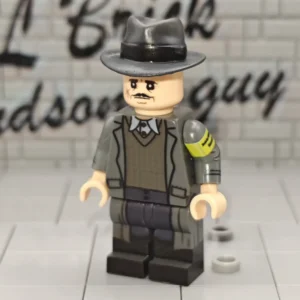 Minifigure - German Volkssturm Militia Member featuring a long dark grey overcoat WWII (LEGO Compatible)