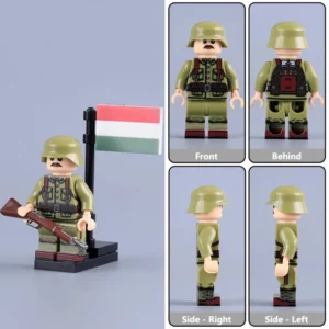 Minifigure - Hungarian Soldier historically operating under the Royal Hungarian Army (Magyar Királyi Honvédség) as a major Axis power ally WWII (LEGO Compatible)
