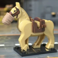 Minifigure - Military Cavalry Artillery Horse light brown with Equine Gas Mask WWI (LEGO Compatible)