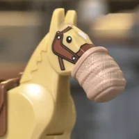 Minifigure - Military Cavalry Artillery Horse light brown with Equine Gas Mask WWI (LEGO Compatible)