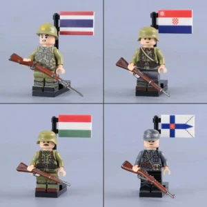 Minifigure - Soldiers from various minor Axis powers and co-belligerent nations WWII (LEGO Compatible)