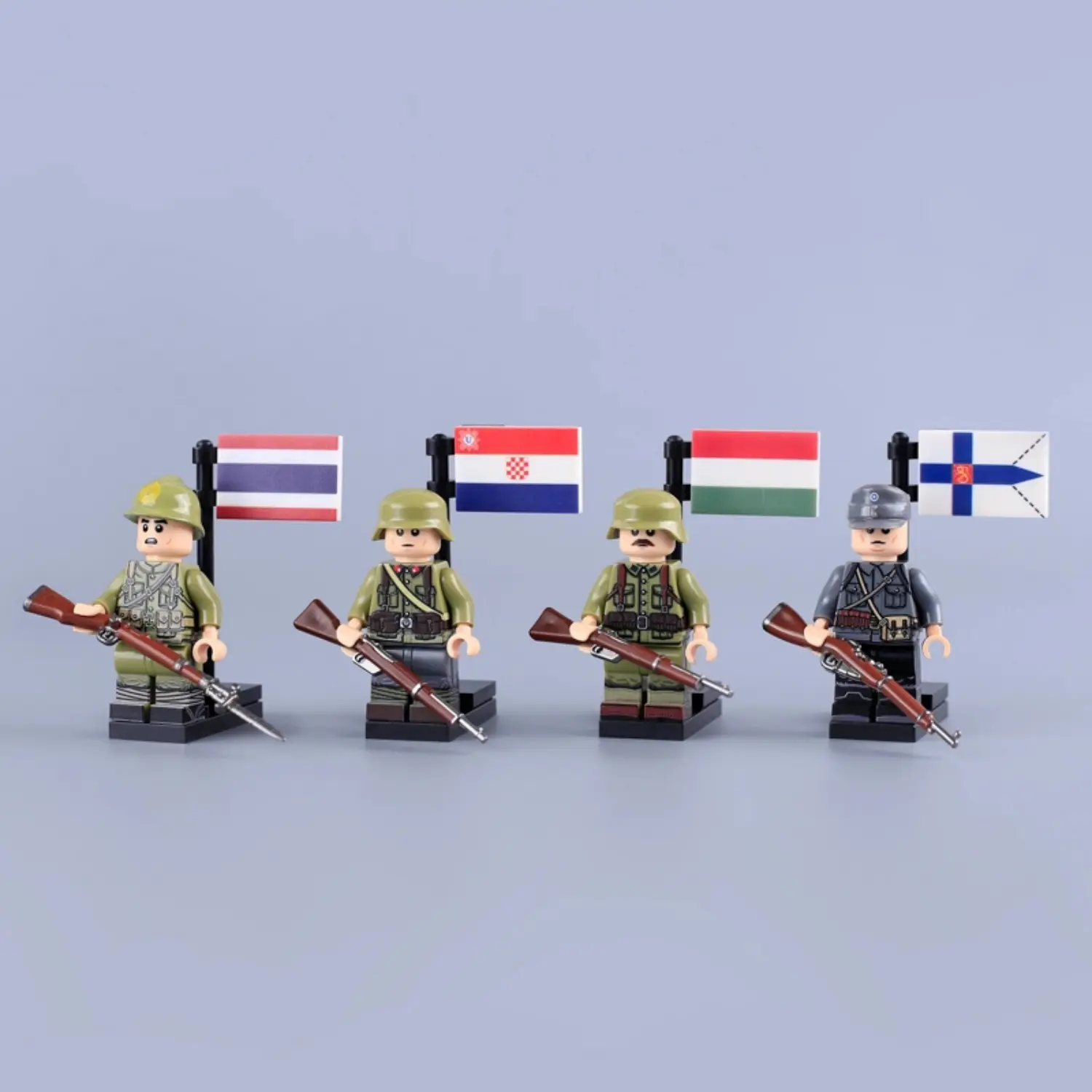 Minifigure - Soldiers from various minor Axis powers and co-belligerent nations WWII (LEGO Compatible)