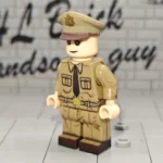 Minifigure – United States Army Captain (Khaki Summer Service Uniform with Peaked Cap) WWII (LEGO Compatible)