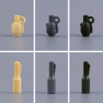 Custom Piece Miniature – 6 Piece Grenade Set – 3D Print for LEGO Minifigure
