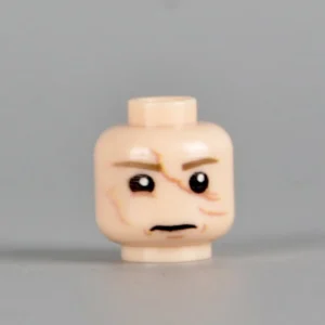 Custom Piece Miniature – Battle-Scarred Soldier Head (Wincing Injured Expression) WWII – 3D Print for LEGO minifigure