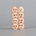 Custom Piece Miniature – Battle-Scarred Soldier Minifigure Heads WWII – 3D Print for LEGO minifigure