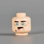 Custom Piece Miniature – Dazed / Knocked-Out Soldier Head (Blue Eyes / Light Flesh) WWII – 3D Print for LEGO minifigure