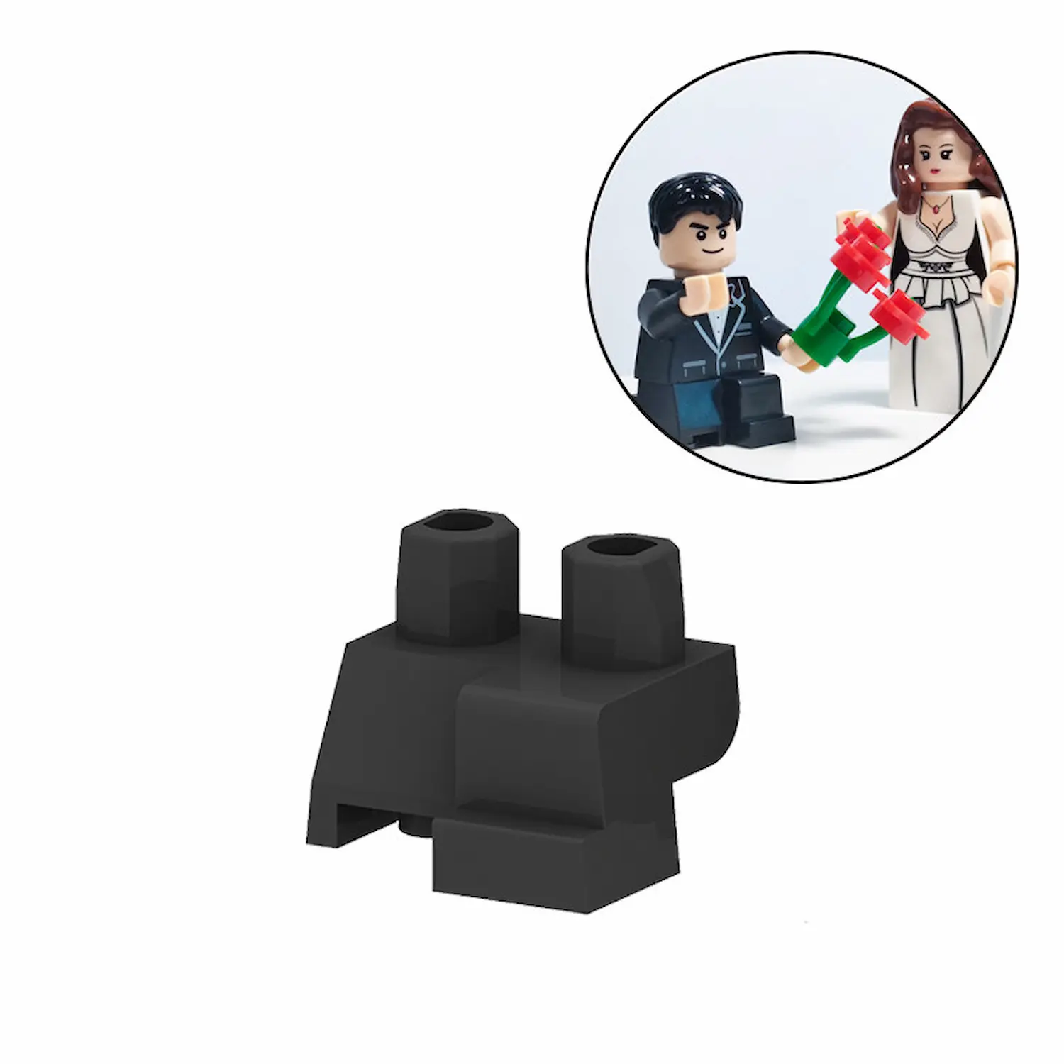 Custom Piece Miniature – Kneeling Legs Proposing Lower Body (Black) – 3D Print for LEGO minifigure Custom Piece Miniature – Kneeling Legs Proposing Lower Body (Black) – 3D Print for LEGO minifigure