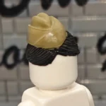 Custom Piece Miniature – U.S. Army Male Garrison Cap with Black Hair (Khaki / Tan) – 3D Print for LEGO minifigure
