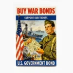 Custom Piece Printed Tile – 2x3 Tile (WWII "Buy War Bonds" Soldier Poster) – 3D Print for LEGO minifigure