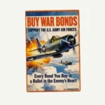 Custom Piece Printed Tile – 2x3 Tile (WWII USAAF War Bonds Combat Poster) – 3D Print for LEGO minifigure