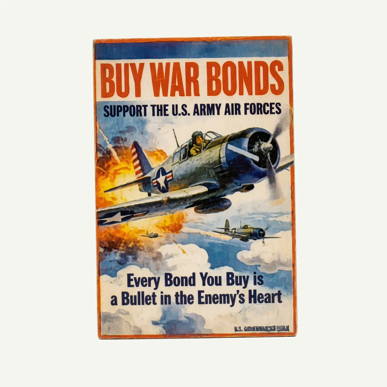 Custom Piece Printed Tile – 2x3 Tile (WWII USAAF War Bonds Combat Poster) – 3D Print for LEGO minifigure