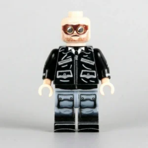 Minifigure - Air Force Fighter Pilot with black leather bomber flight jacket WWII (LEGO Compatible)