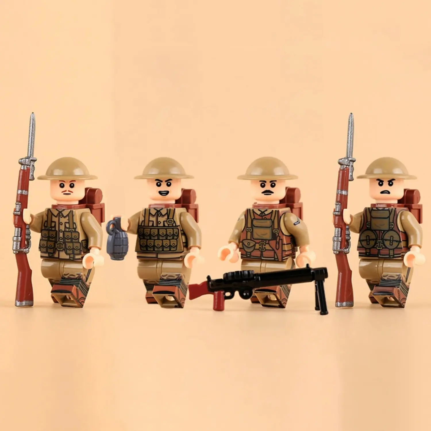 Minifigure - British Army Infantry Squad WWI (LEGO Compatible)