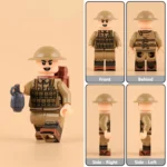 Minifigure - British Army Trench Grenadier / "Bomber" (with Grenade Vest) WWI