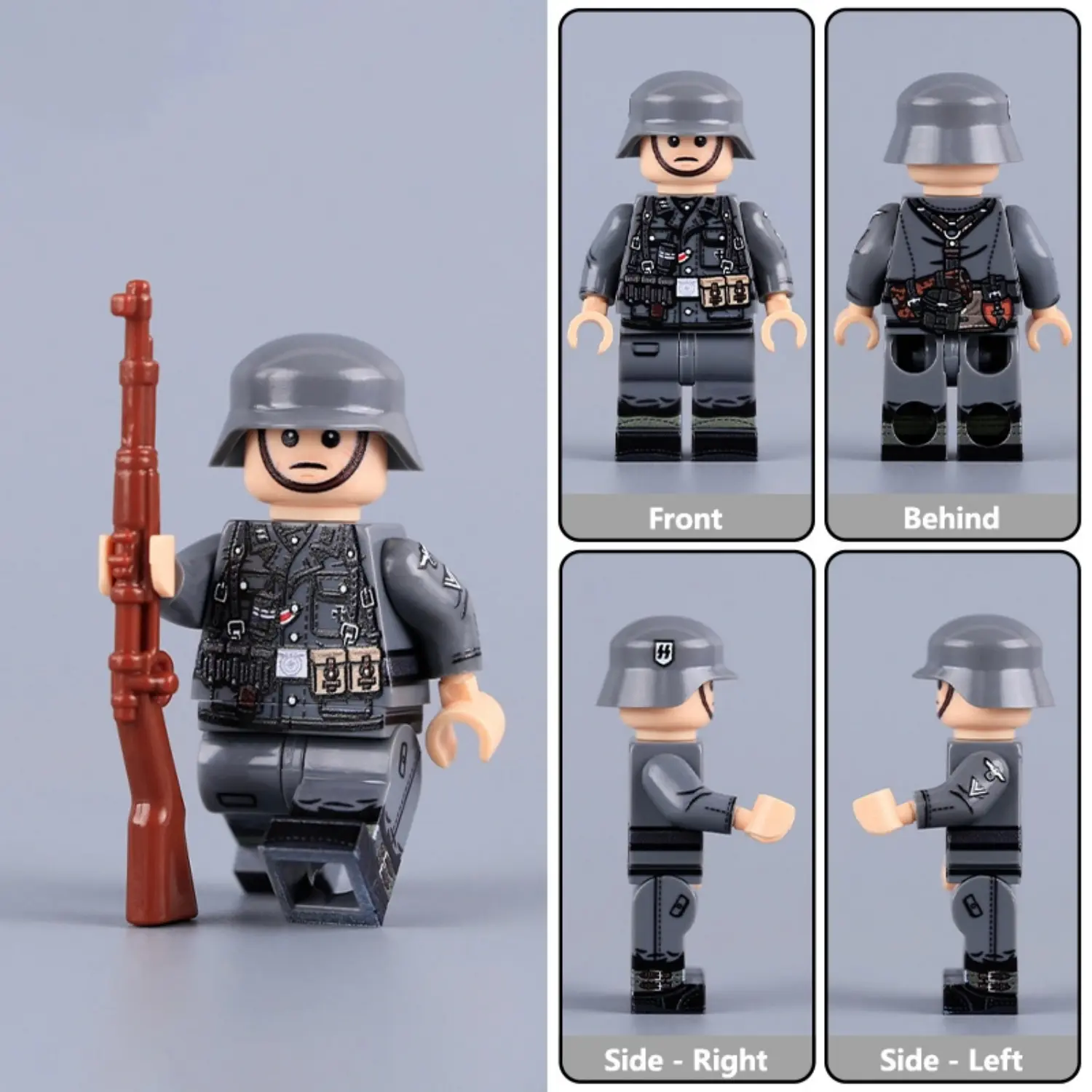 Minifigure - German Late-War Infantryman (Gewehr 43 Rifleman) WWII (LEGO Compatible)