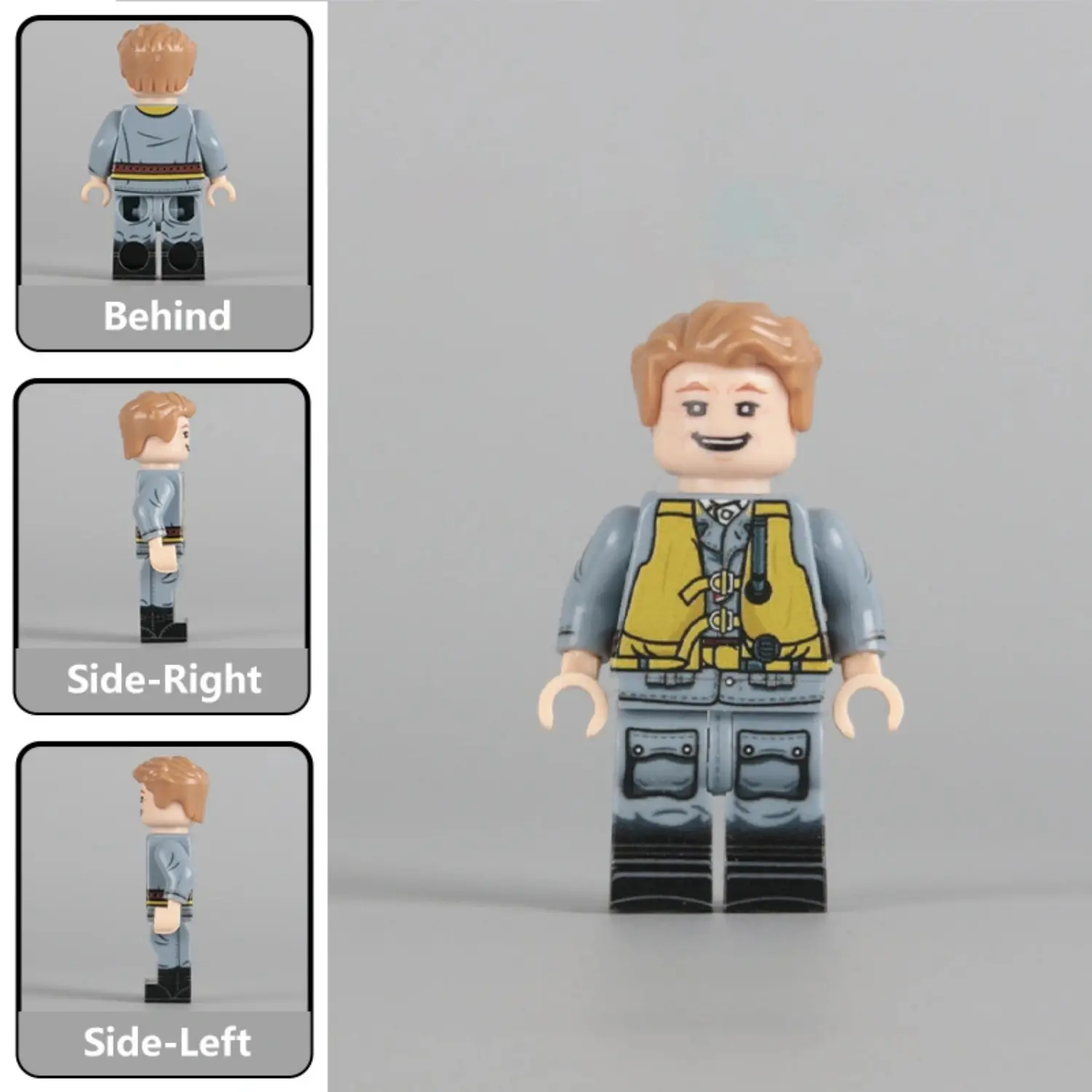 Minifigure - German Luftwaffe Air Force Fighter Pilot with a bright yellow life preserver WWII (LEGO Compatible)
