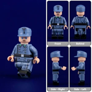Minifigure - German Luftwaffe (Air Force) Soldier in Field Coat WWII (LEGO Compatible)