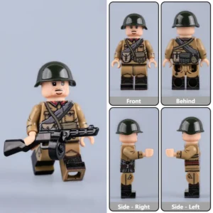 Minifigure – Soviet Red Army Submachine Gunner (with Bedroll) WWII (LEGO Compatible)