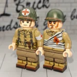 Minifigure – U.S. Army Combat Medic and Wounded Soldier (Bandaged Casualty) WWII