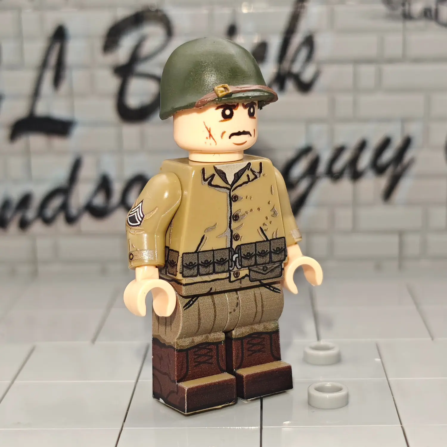 Minifigure – U.S. Army Staff Sergeant (29th Infantry Division) Normandy Landings (D-Day). WWII (LEGO Compatible)