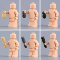 minifigures holding the Custom Piece Miniature – 6 Piece Grenade Set – 3D Print for LEGO Minifigure