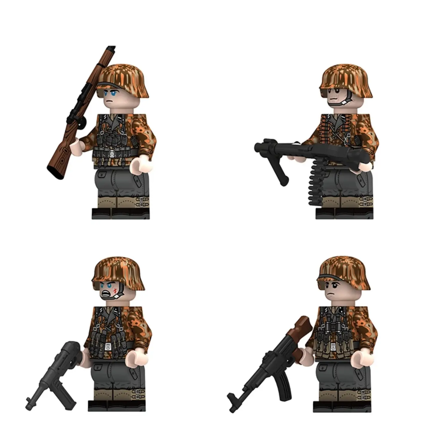 the left side of the Minifigure - German Waffen-SS Infantry Squad (Late War) (LEGO Compatible)