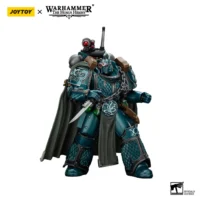 Action Figure Alpha Legion Exodus 'the One Who Is Many' With Sniper Rifle And Power Dagger 1 18 Jotyoy Warhammer The Horus Heresy In White Background