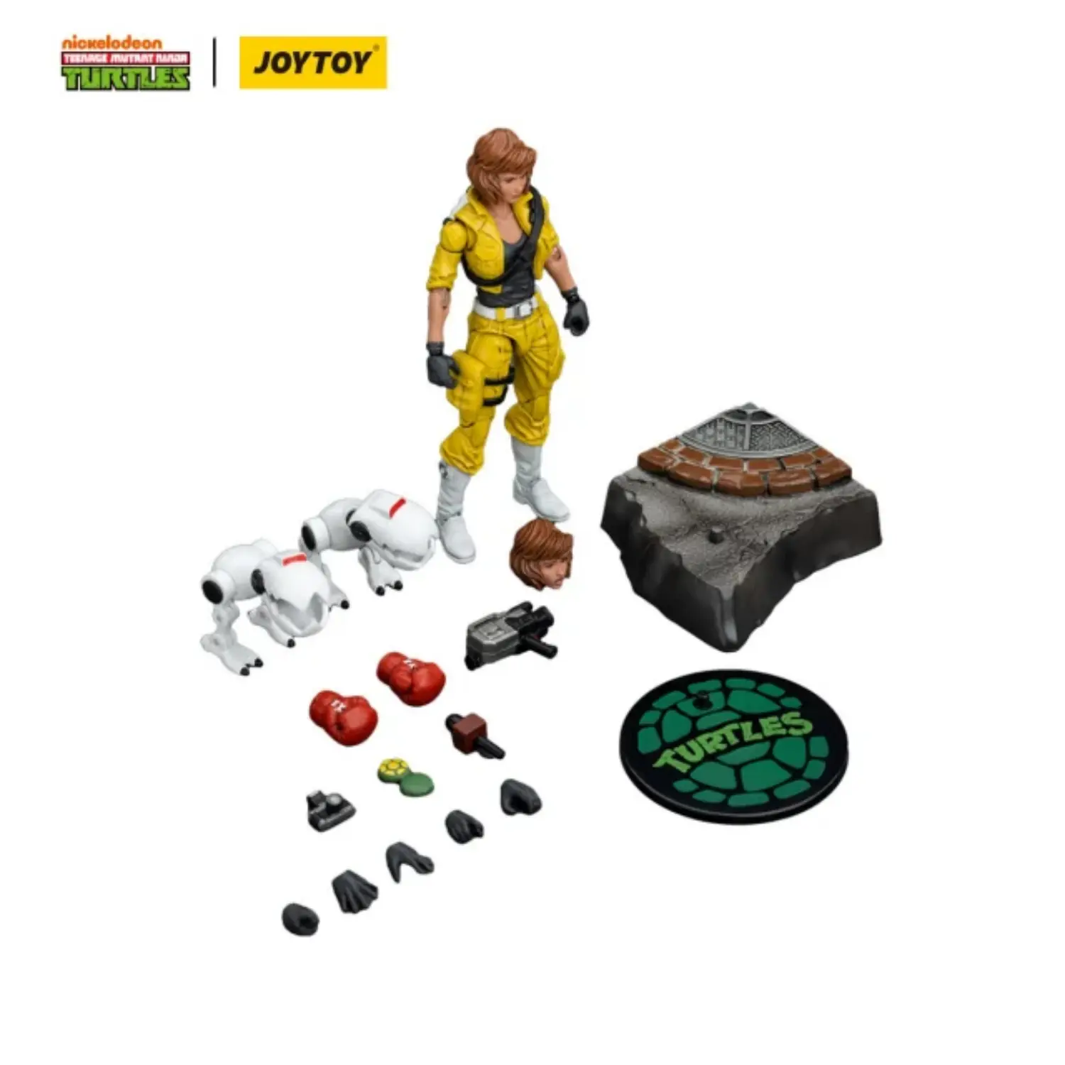 Action Figure - April O'Neil with Baby Turtles TMNT Nickelodeon 1 18 - JOYTOY Teenage Mutant Ninja Turtles in white background 5 Action Figure April O'neil With Baby Turtles Tmnt Nickelodeon 1 18 Joytoy Teenage Mutant Ninja Turtles In White Background 5