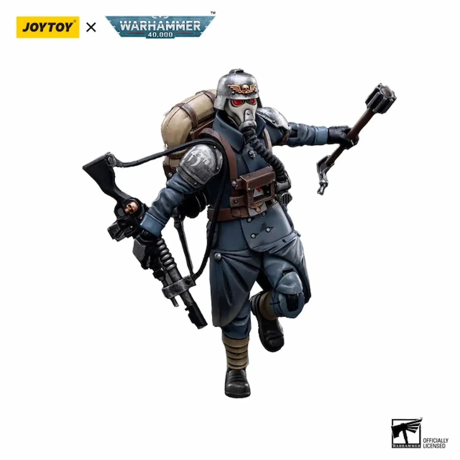 Action Figure Astra Militarum Death Korps Of Krieg Veteran Squad Guardsman 1 18 Joytoy Warhammer 40k In White Background