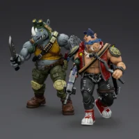 Action Figure Bebop & Rocksteady Tmnt Nickelodeon 1 18 Joytoy Teenage Mutant Ninja Turtles In Grey Background