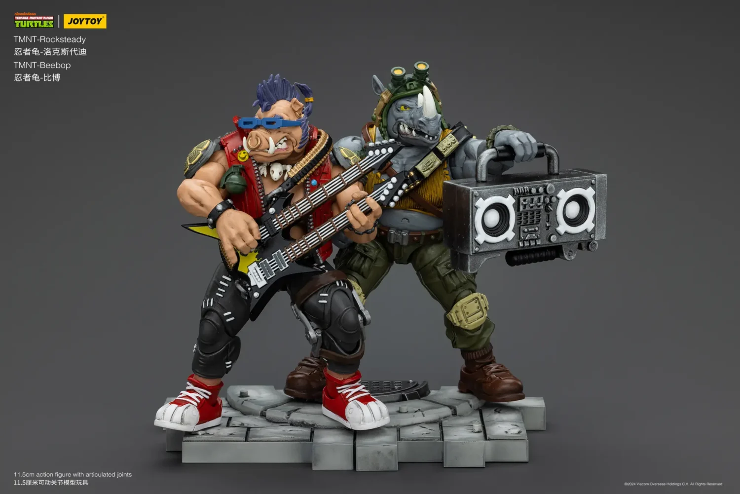 Action Figure Bebop & Rocksteady Tmnt Nickelodeon 1 18 Joytoy Teenage Mutant Ninja Turtles Rectangle Image 2
