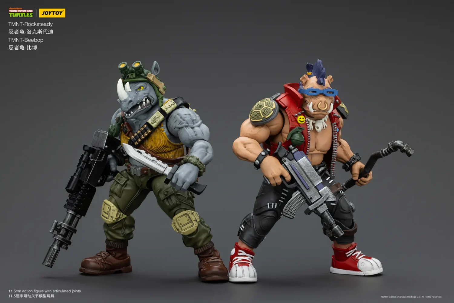 Action Figure Bebop & Rocksteady Tmnt Nickelodeon 1 18 Joytoy Teenage Mutant Ninja Turtles Rectangle Image 3