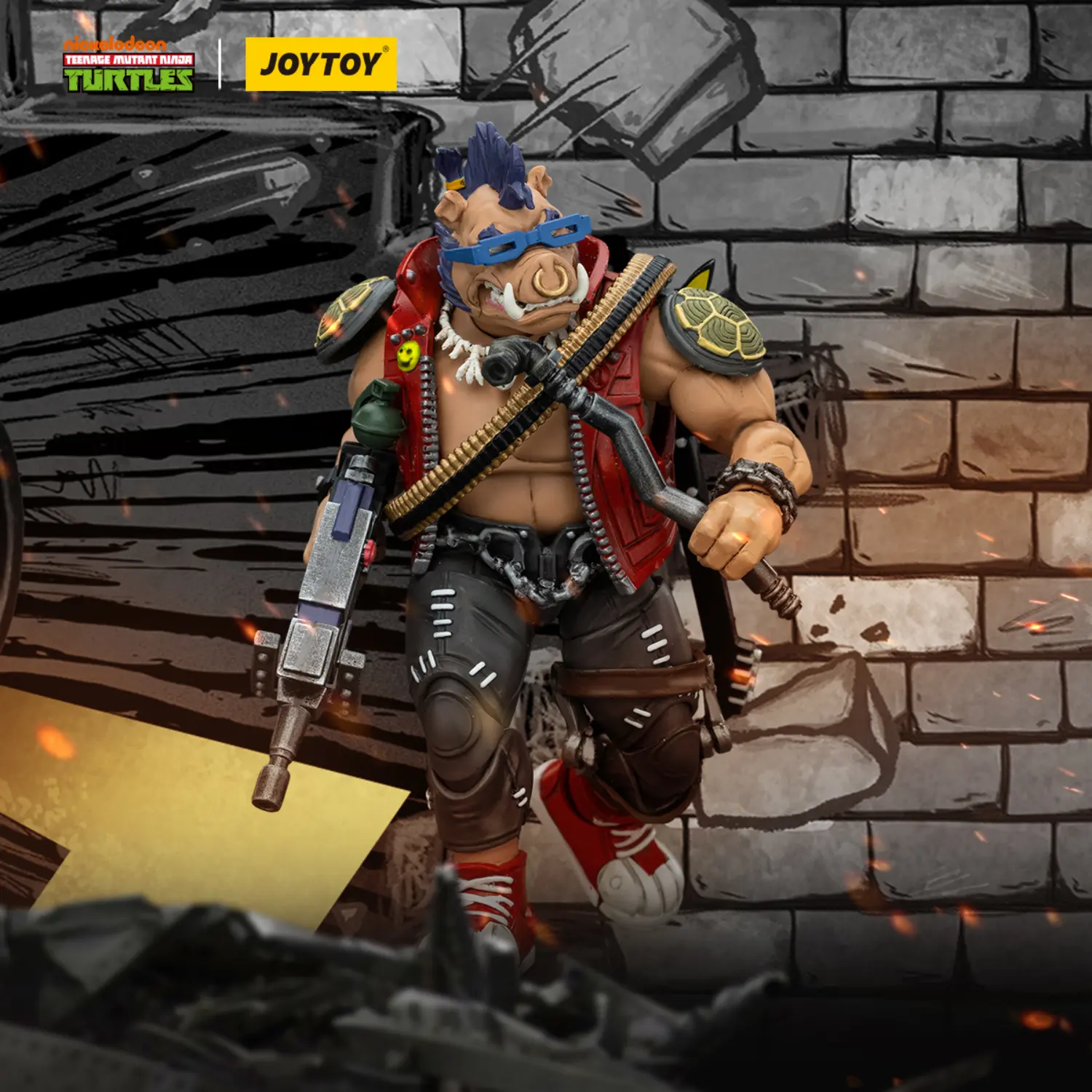 Action Figure Bebop Tmnt Nickelodeon 1 18 Joytoy Teenage Mutant Ninja Turtles Behind The Wall