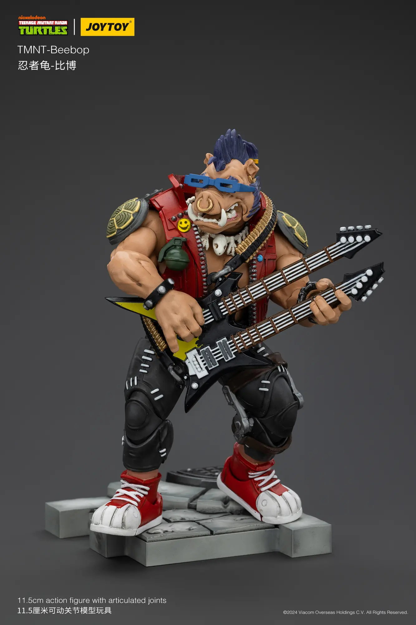 Action Figure Bebop With Guitar Tmnt Nickelodeon 1 18 Joytoy Teenage Mutant Ninja Turtles Rectangle Image