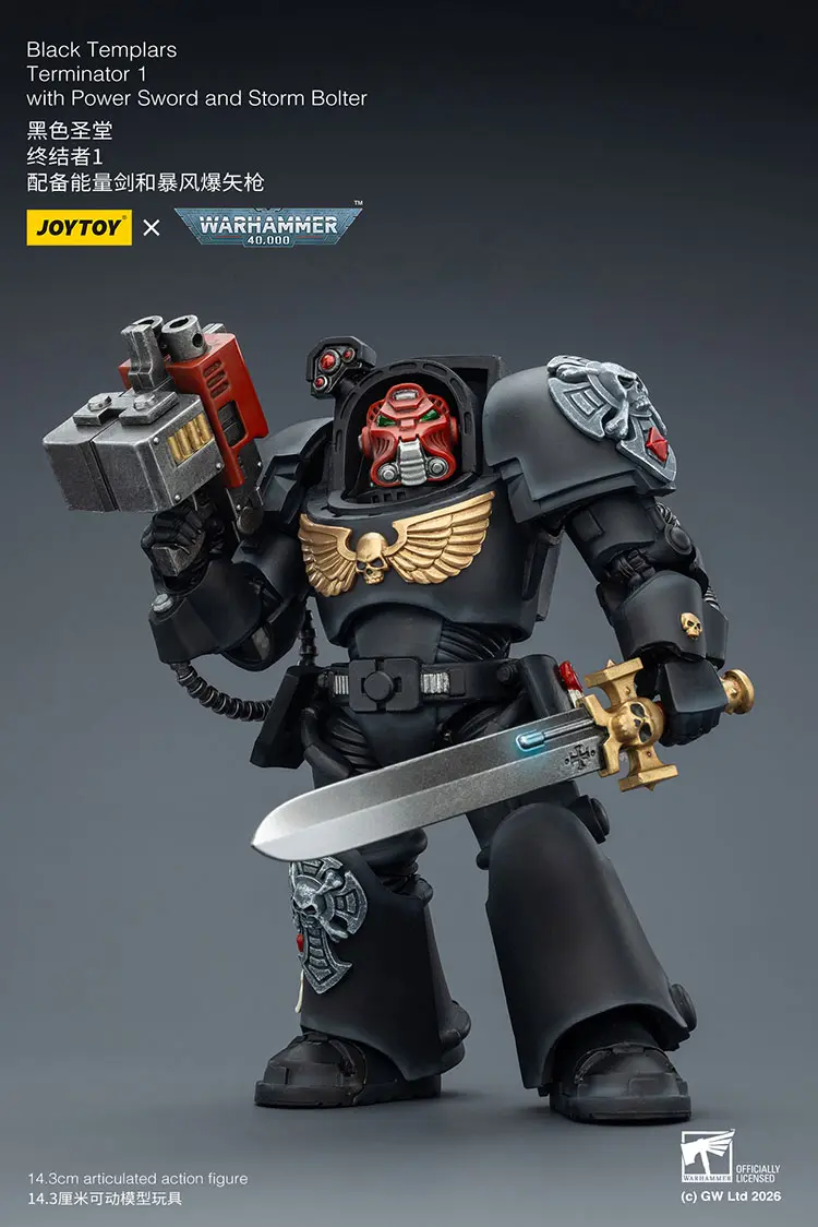 Action Figure - Black Templars Terminator 1 with Power Sword and Storm Bolter 1 18 - JOYTOY Warhammer 40K rectangle image 2 Action Figure - Black Templars Terminator 1 with Power Sword and Storm Bolter 1 18 - JOYTOY Warhammer 40K rectangle image 2