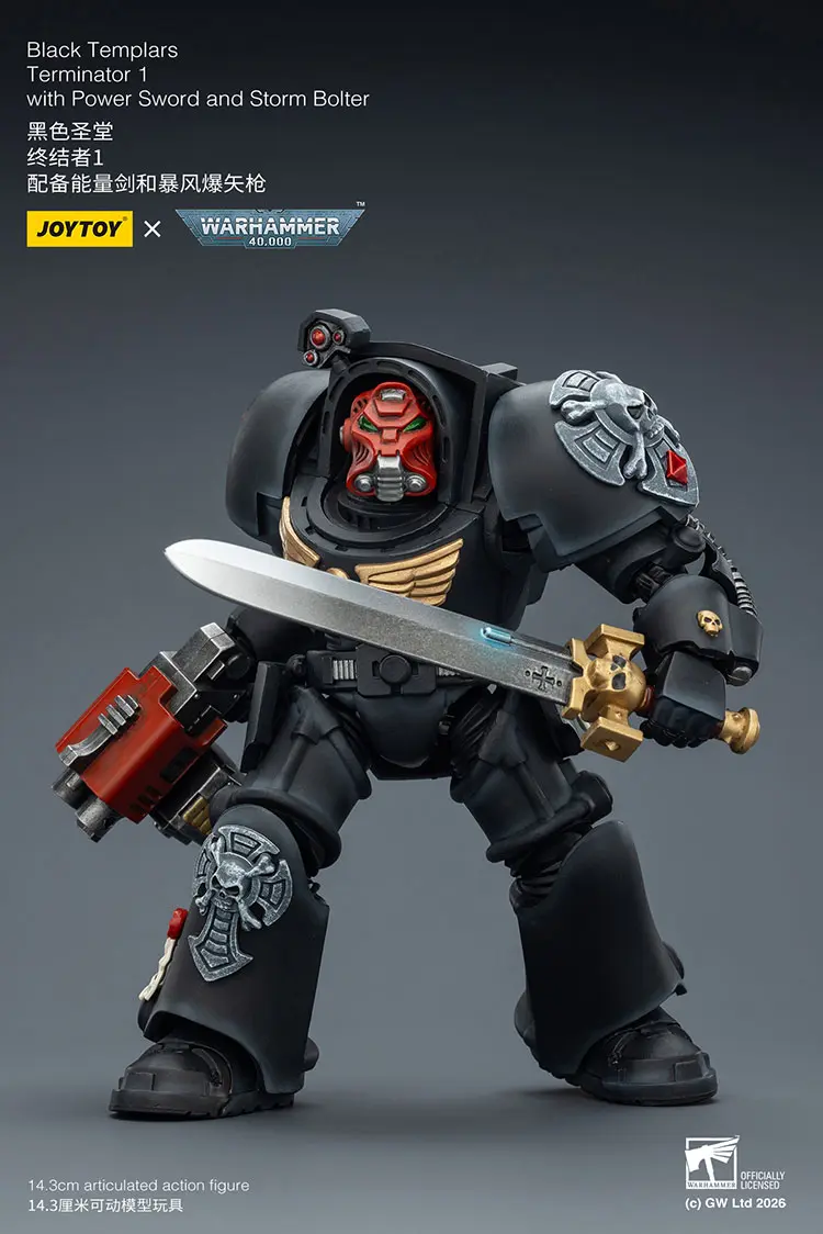 Action Figure - Black Templars Terminator 1 with Power Sword and Storm Bolter 1 18 - JOYTOY Warhammer 40K rectangle image 6 Action Figure - Black Templars Terminator 1 with Power Sword and Storm Bolter 1 18 - JOYTOY Warhammer 40K rectangle image 6