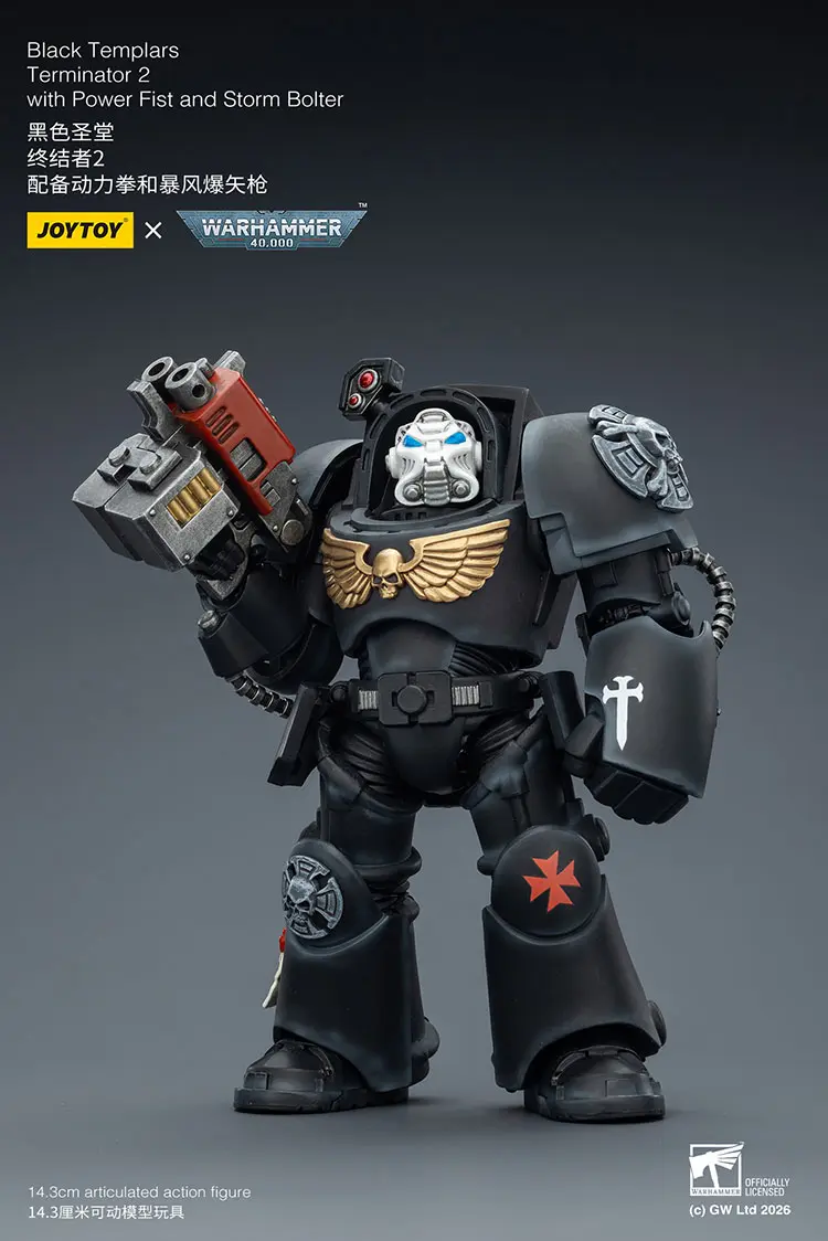 Action Figure - Black Templars Terminator 2 with Power Fist and Storm Bolter 1 18 - JOYTOY Warhammer 40K rectangle image 1 Action Figure - Black Templars Terminator 2 with Power Fist and Storm Bolter 1 18 - JOYTOY Warhammer 40K rectangle image 1