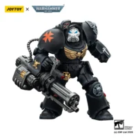 Action Figure - Black Templars Terminator 3 with Power Fist and Assault Cannon 1 18 - JOYTOY Warhammer 40K in white background 2 Action Figure - Black Templars Terminator 3 with Power Fist and Assault Cannon 1 18 - JOYTOY Warhammer 40K in white background 2