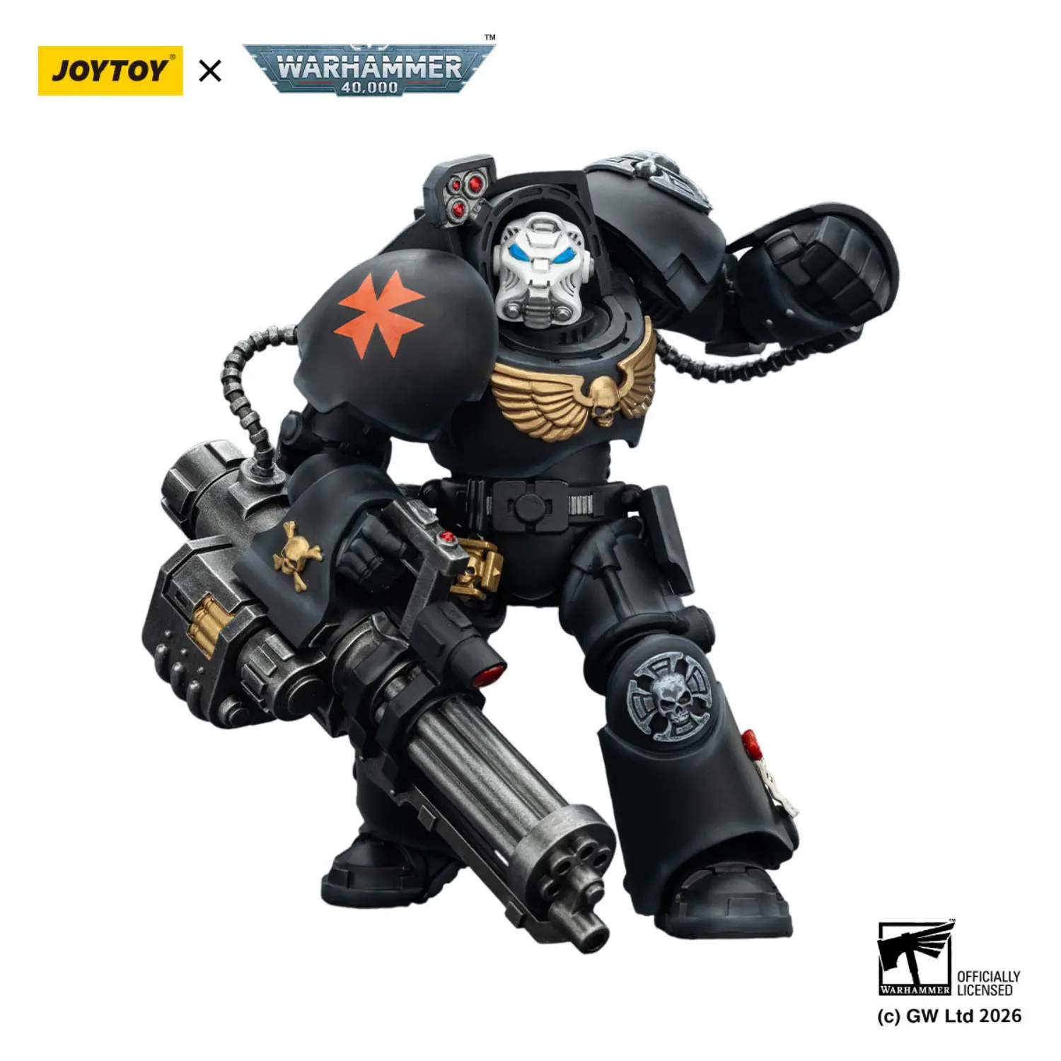 Action Figure - Black Templars Terminator 3 with Power Fist and Assault Cannon 1 18 - JOYTOY Warhammer 40K in white background 3 Action Figure - Black Templars Terminator 3 with Power Fist and Assault Cannon 1 18 - JOYTOY Warhammer 40K in white background 3