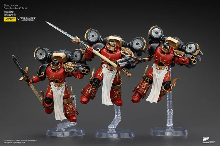 Action Figure - Blood Angels Dawnbreaker Cohort on display stand 1 18 - JOTYOY Warhammer The Horus Heresy Action Figure Blood Angels Dawnbreaker Cohort On Display Stand 1 18 Jotyoy Warhammer The Horus Heresy
