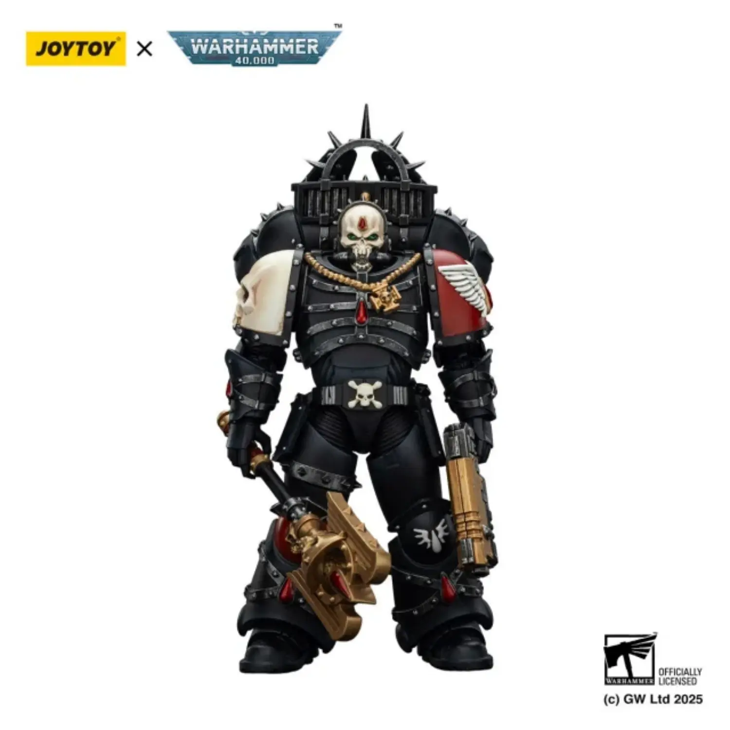 Action Figure Blood Angels Lemartes With Jump Pack, Blood Crozius And Absolver Bolt Pistol 1 18 Joytoy Warhammer 40k In Whtie Background 1