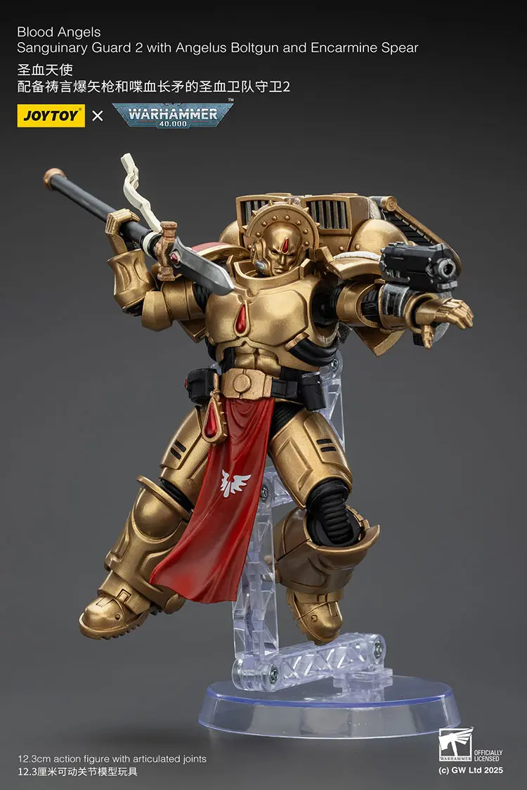 Action Figure - Blood Angels Sanguinary Guard 2 on display stand 2with Angelus Boltgun and Encarmine Spear 1 18 - JOYTOY Warhammer 40K rectangle image Action Figure Blood Angels Sanguinary Guard 2 On Display Stand 2with Angelus Boltgun And Encarmine Spear 1 18 Joytoy Warhammer 40k Rectangle Image